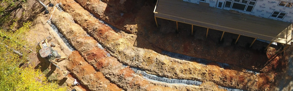 Septic and well lines during new home construction